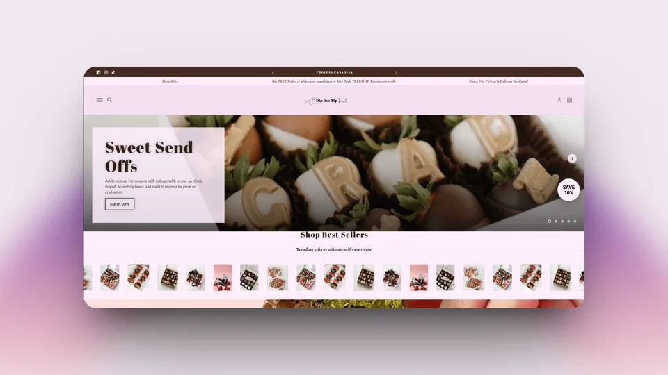 Tip Desserts website and marketing by Nexify Marketing